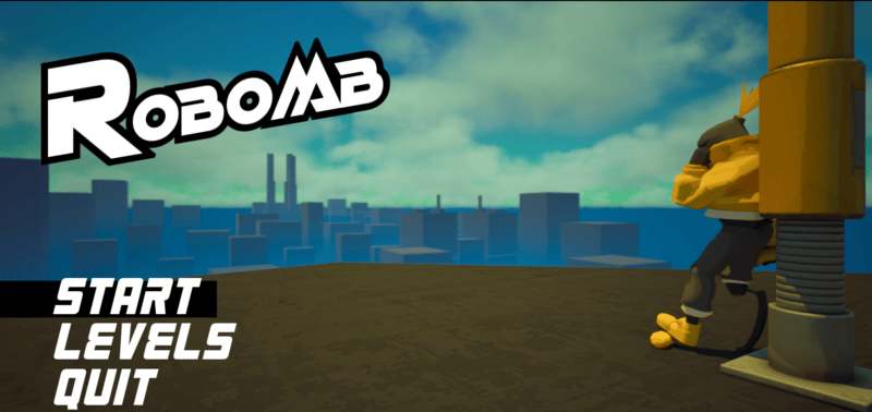 The Robomb game's titlescreen