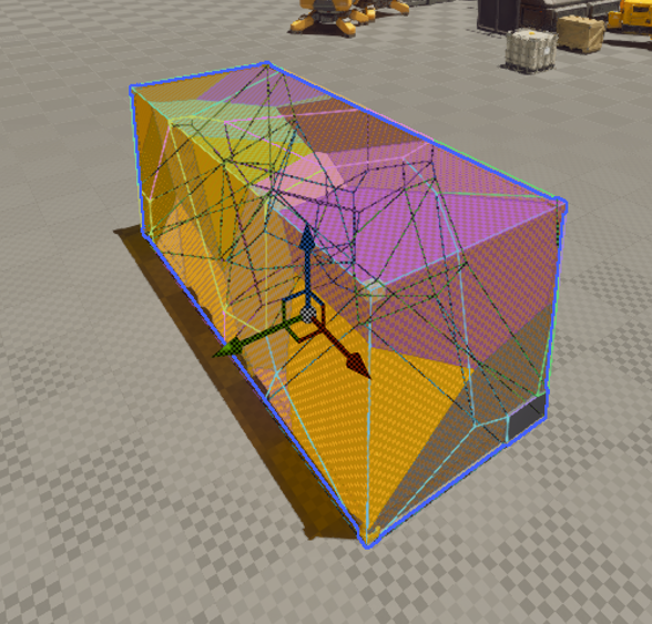 A Cargo container that has been fractured uniformly