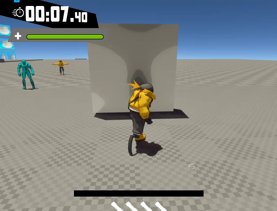 A grenade exploding beside a wall and fracturing it into pieces that are sent flying