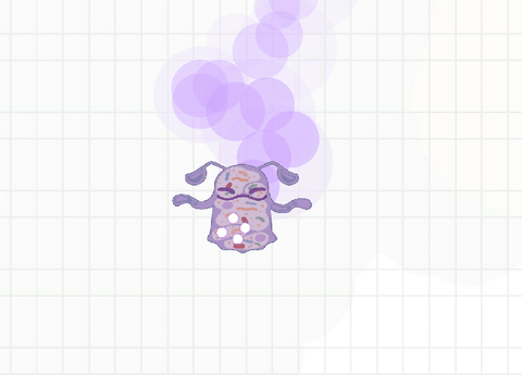 A short gif of the player attacking an enemy, and collecting the health pickups it drops afterward